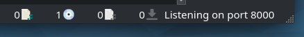 Picard status bar showing the listening port number